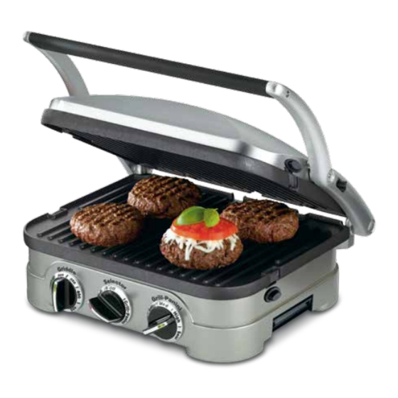 Cuisinart Griddler CGR-4NWC Instruction And Recipe Booklet