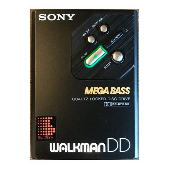 Sony WM-DD30 Service Manual