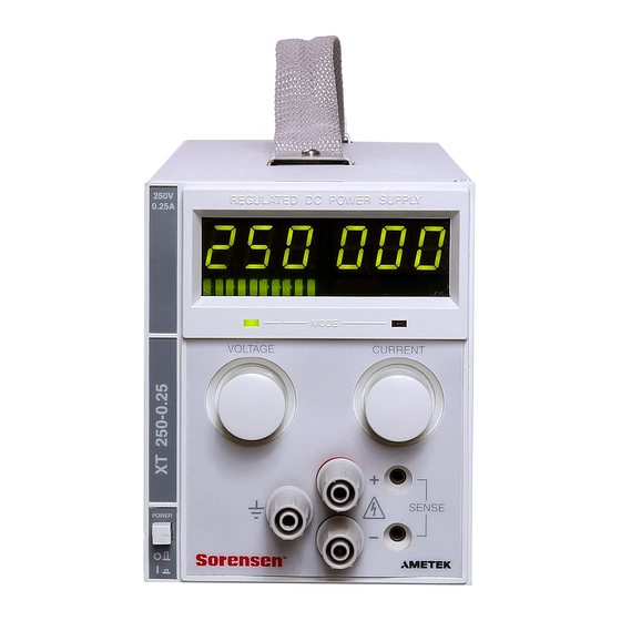 Ametek Sorensen XT Series Operation Manual