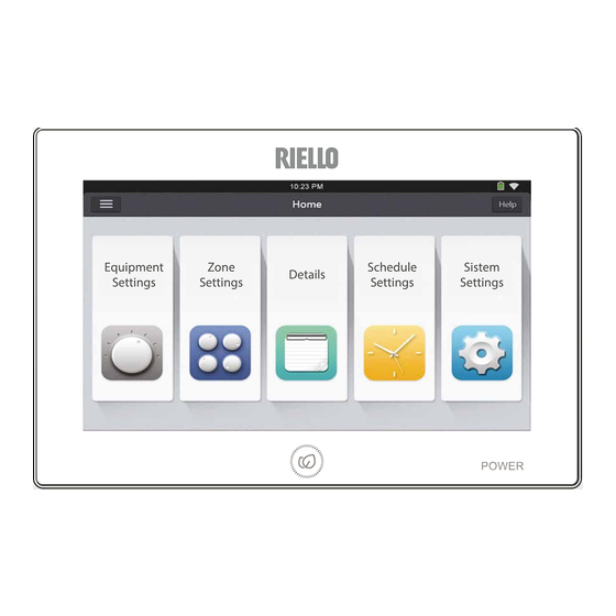 Riello Touchscreen N User Instructions