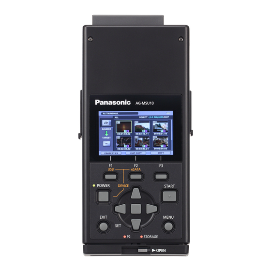 Panasonic AG-MSU10P Operating Instructions Manual