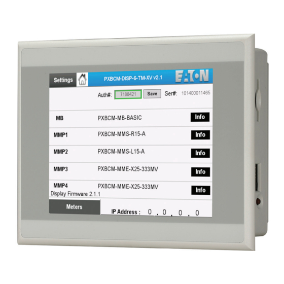 Eaton Power Xpert Branch Circuit Monitor Instruction Booklet