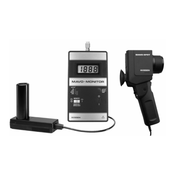 Gossen MetraWatt MAVO-MONITOR Operating Instructions Manual