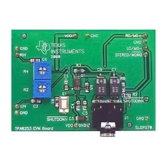 Texas Instruments TPA0253EVM Manuals