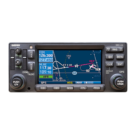 Garmin GNS 400W Pilot's Manual & Reference