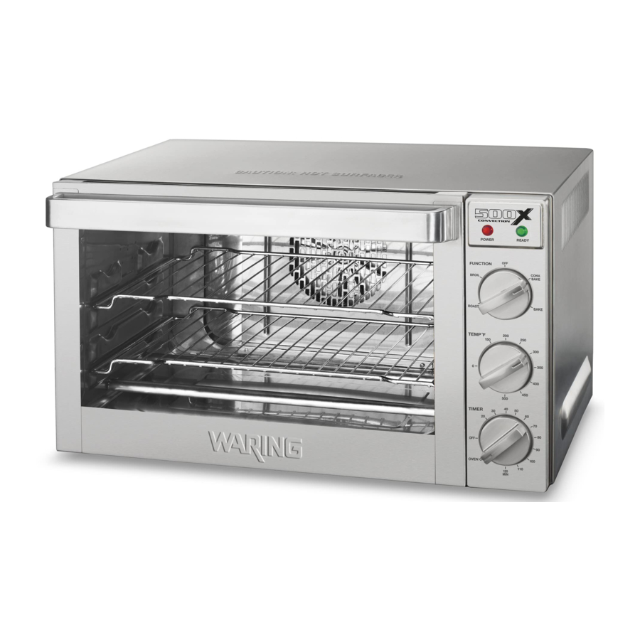 WARING COMMERRCIAL WCO500X / WCO500XC - Convection Oven Manual