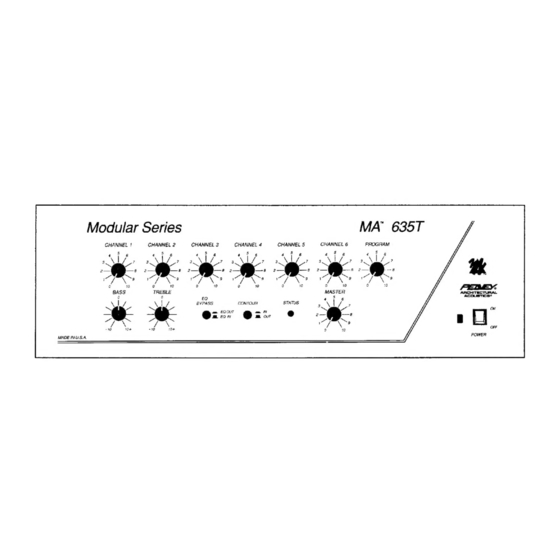 Peavey MA 635T Operating Instructions Manual