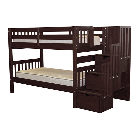 Bedz King Twin over Twin Stairway Bunk Bed with Drawers BK906 Assembly Instructions Manual