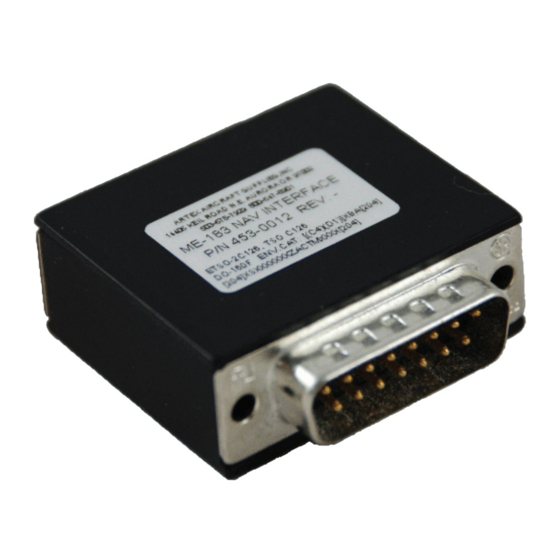 ARTEX Cobham ME-183 NAV Manual