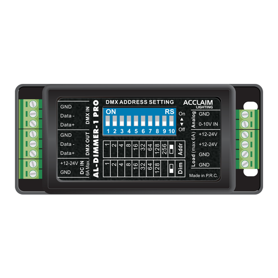 Acclaim Lighting AL-Dimmer-1 PRO User Instructions