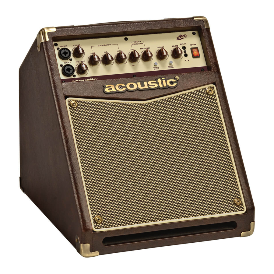 Acoustic A20 - Amplifier Manual