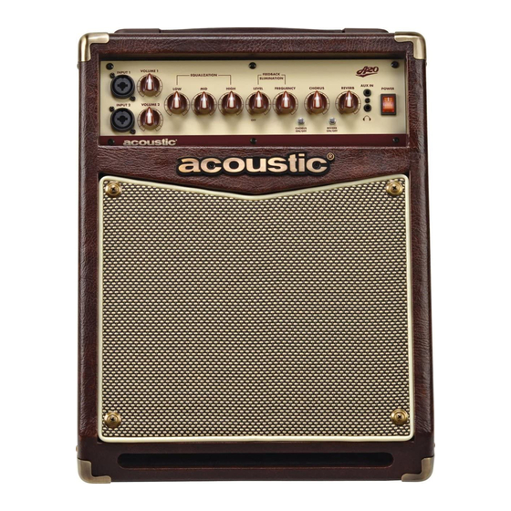 ACOUSTIC A20 USER MANUAL Pdf Download ManualsLib