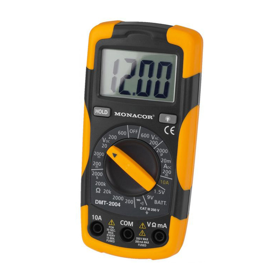 User Manuals: Monacor DMT-2004 Digital Multimeter