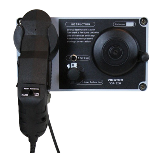 Vingtor Stentofon VSP-211M-L User Manual