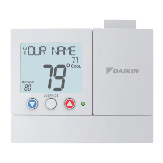 Daikin TSTATD2200C-2 Owner's Manual And Installation Instructions