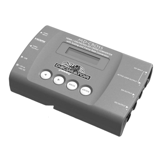 Decimator MD-CROSS Operating Manual