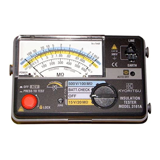 Kyoritsu Electrical Instruments Works KEW MEG 3161A Instruction Manual