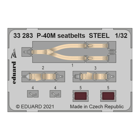 Eduard ZOOM P-40M seatbelts STEEL Manual
