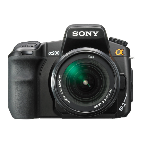 Sony DSLR-A200 Instruction Manual (DSLR-A200) Quick Start Manual