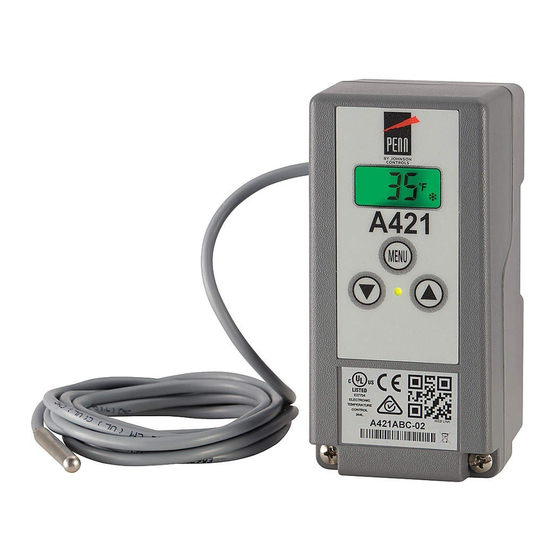 Johnson Controls Penn A421 Series Quick Start Manual