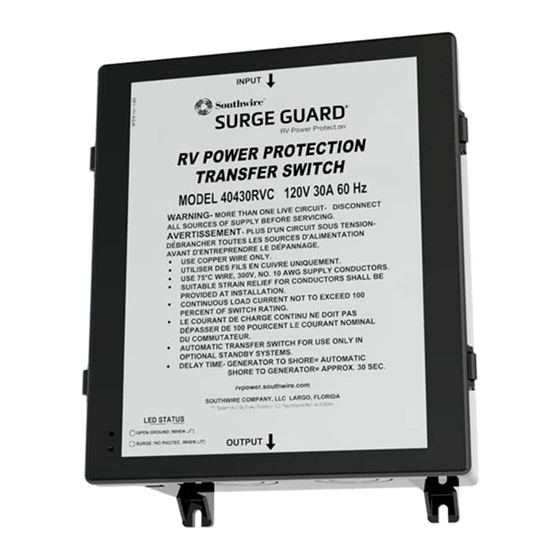 Southwire Surge Guard 40430 RVC Troubleshooting Manual