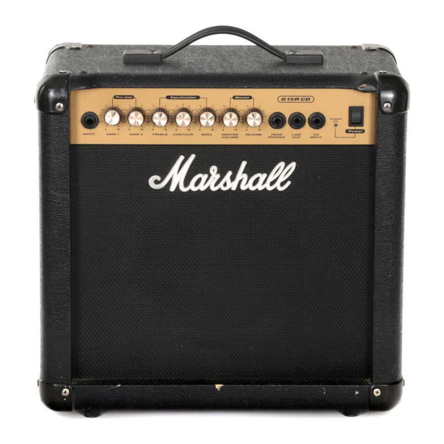 Marshall Amplification G15RCD Instructions