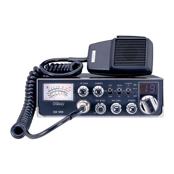 User Manuals: Galaxy DX 919 CB Radio