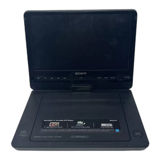 Sony DVP-FX921 Marketing Specifications (DVP-FX921) Specifications