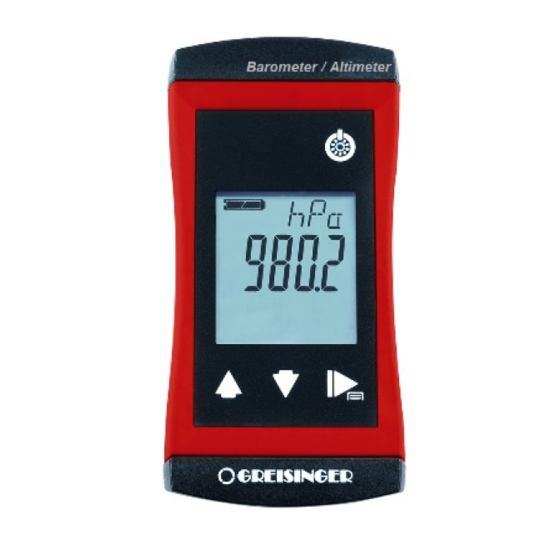 GREISINGER G 1110 Quick Reference Manual