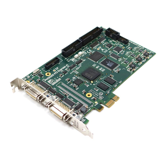 User Manuals: Active Silicon PHOENIX Grabber Cards