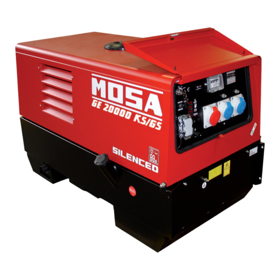 Mosa GE 20000 KS Use And Maintenance Manual