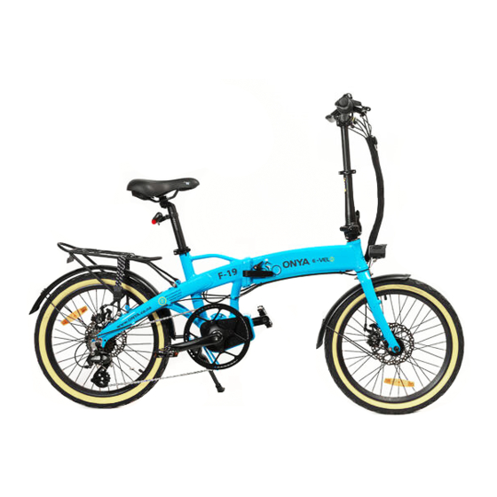 ONYA e-VELO F-19 Warranty User Manual