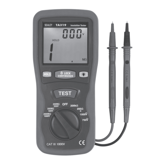 Sealey TA319.V2 Quick Start Manual