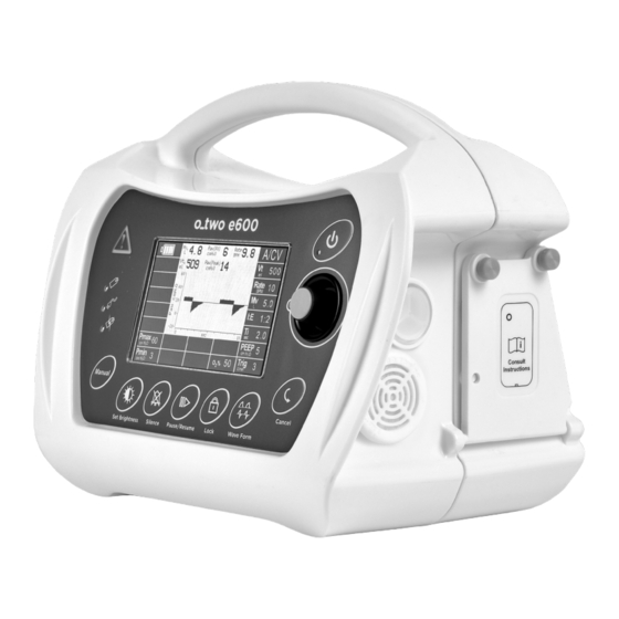 User Manuals: O_TWO e600 Automatic Ventilator