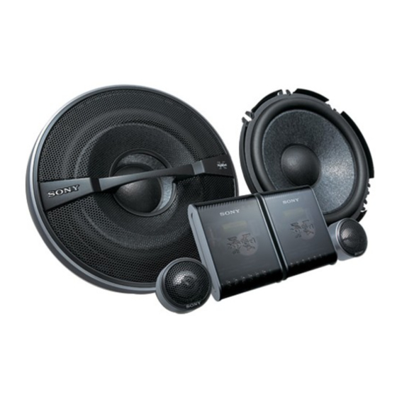 Sony XS-GTR1720 - 2 -way Speaker Instructions