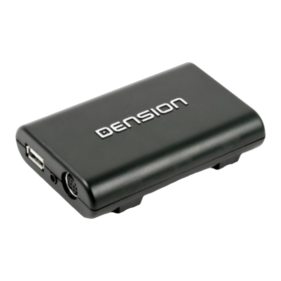 Car Solutions Dension Gateway 100 Quick Start Manual