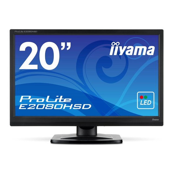 IIYAMA ProLite E2080HSD LED Monitor Manuals
