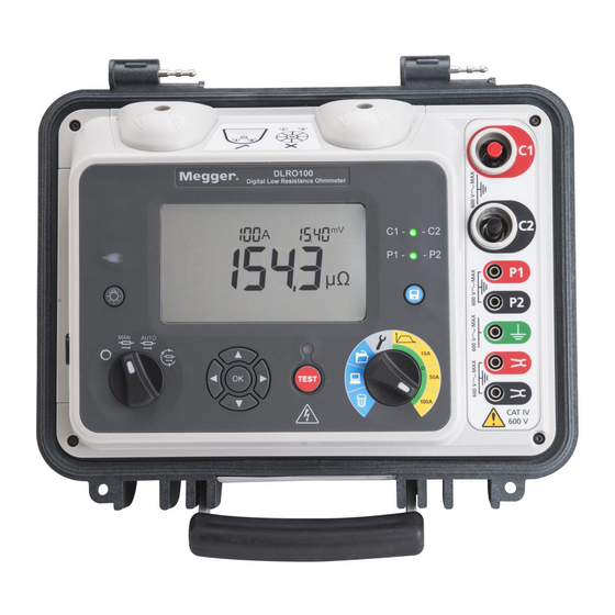 Megger DLRO100 Quick Start Manual
