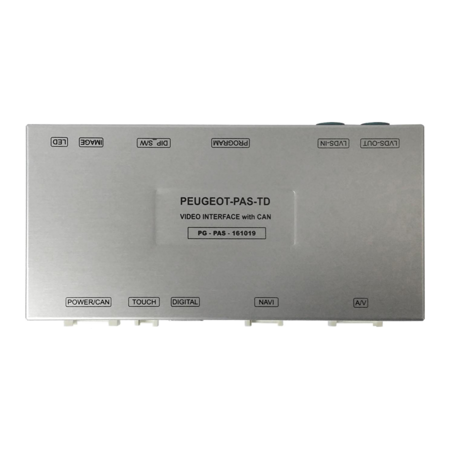 GU Electronic PEUGEOT PAS TD Manual