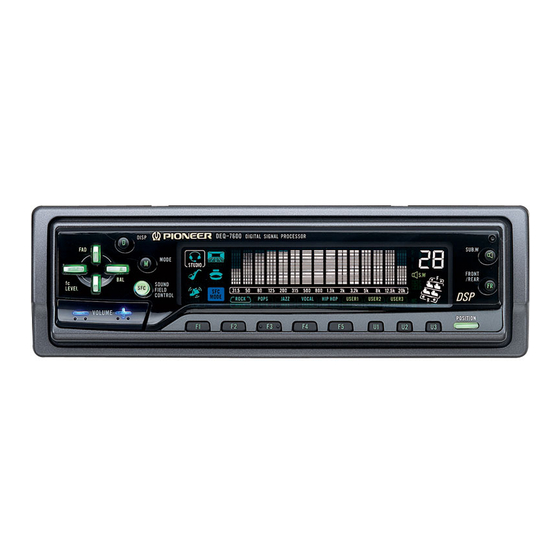 Pioneer DEQ 7600 - Equalizer / Crossover Operation Manual
