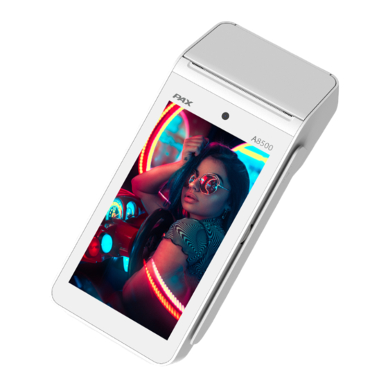 Pax Technology A8500 Quick Setup Manual