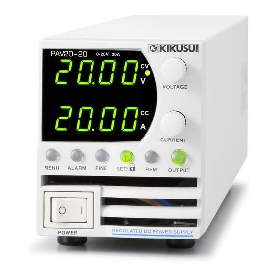 Kikusui PAV10-20 Manual