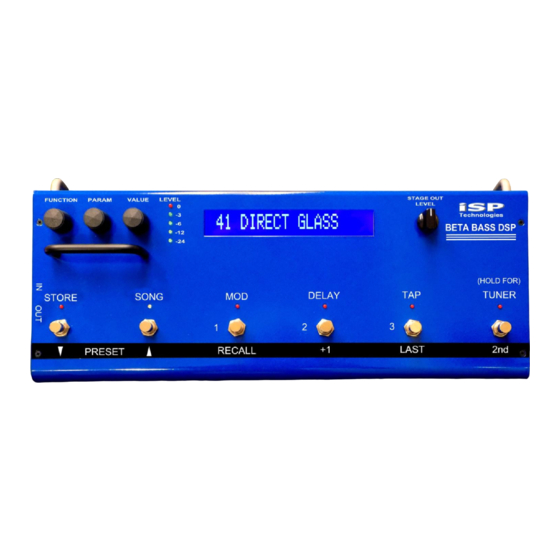 iSP Technologies BETA BASS DSP Owner's Manual
