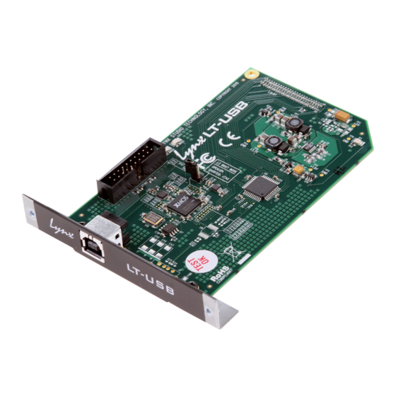 Lynx Studio Technology LT-USB Manuals