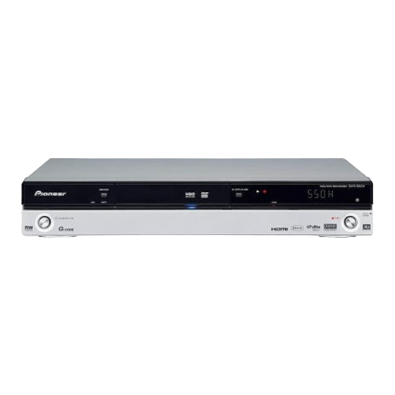 Pioneer DVR-550H-S Operating Instructions Manual