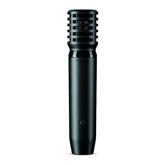 Shure PG ALTA Series User Manual