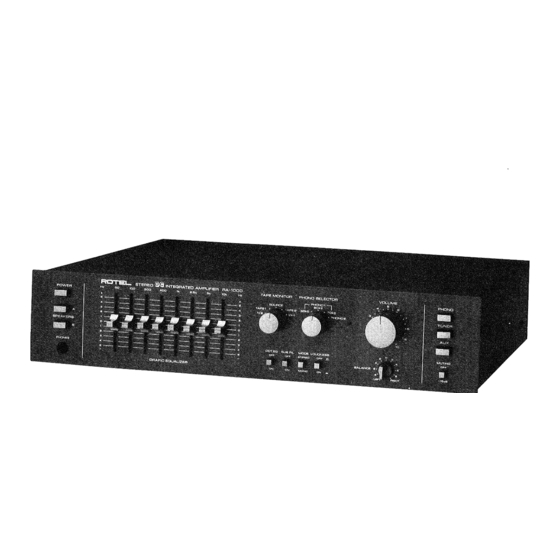 Rotel RA-1000 Owner's Manual