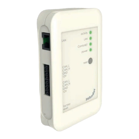 Zehnder Rittling ComfoConnect LAN C Manual