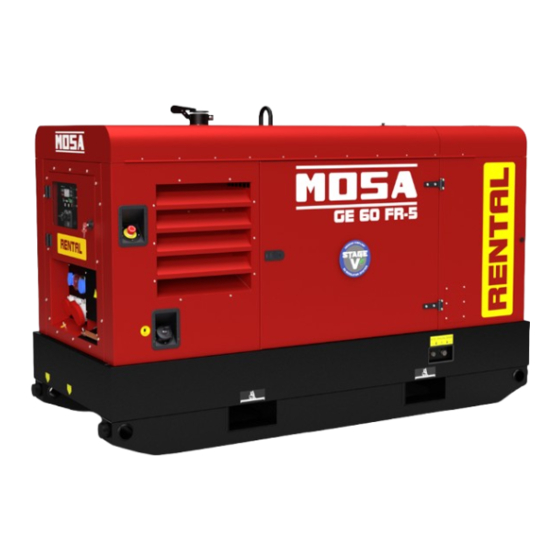 Mosa GE 60 FR-5-RENTAL Use And Maintenance Manual