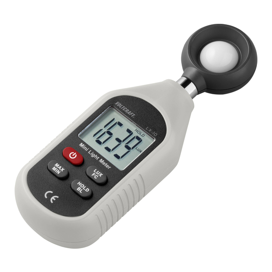 VOLTCRAFT Luxmeter LX-10 Operating Instructions